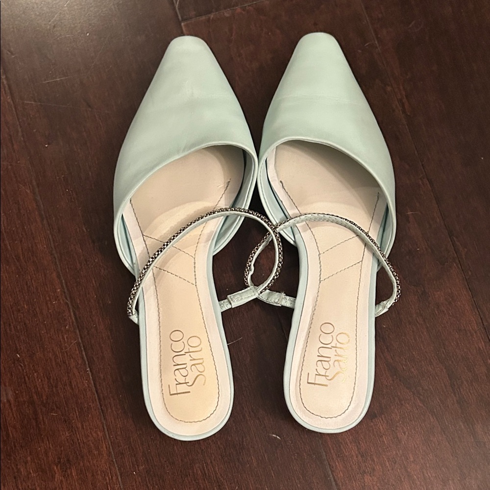 Franco Sarto Women's Light sea foam Green/blue Mules